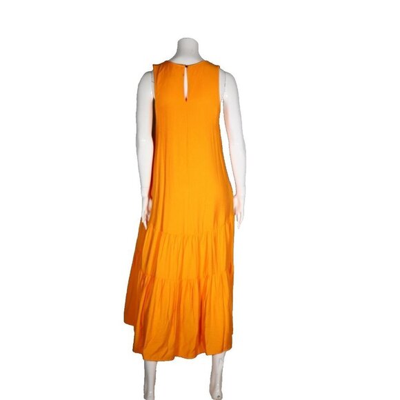 Maeve Anthropologie Women's XS Yellow Hi-Low Midi Sleeveless Pockets Maxi Dress - Picture 7 of 7
